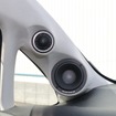 フロントスピーカーにはクワトロリゴのラプソディをチョイス。ツイーターとミッドレンジをスマートにAピラーに収める。