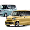 販売1位のホンダ N-BOX（手前）と2位のスズキ スペーシア（奥）