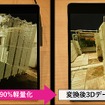 従来の3D点群データと本技術を用いた3Dデータの比較