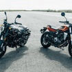 ハーレーダビッドソン X350（右）とX500（左）