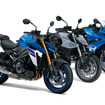 左からGSX-S1000、GSX-8S、GSX-8R。この頃からスズキ車のデザインが変わる“予兆”が感じられた
