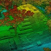 上空からのレーザ計測によるコパン遺跡の点群データ