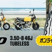 ダンロップのミニバイク向けチューブレスタイヤ「TT100」