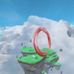 VRゴーグル装着時の映像例：XRで大空を浮遊するイメージ