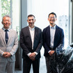 左から、オートグローバルコシダ外山和也社長、MV Agusta Motor S.p.A. Maximilian Cole氏、コシダテック欧州営業部 高原成明部長