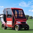 オリンピアが開発したドア付きゴルフカート「AirCon Cart（エアコンカート）」
