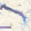 本浸水範囲推定手法により推定した今泉川流域の浸水範囲