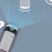 “スマートアシスト” ： 交差点右折時の対向直進車検知機能（作動イメージ）