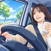 ドライブ中の飲食（イメージ）。安全運転、よろしく