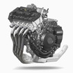 ホンダ CB400 SUPER FOUR E-Clutchの直列4気筒エンジン