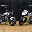 ホンダ CB400 SUPER FOUR E-Clutch（左）とCBR400 FOUR（右）