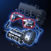 Y-AMT（自動変速機構）・左：シフトアクチュエーター、右：クラッチアクチュエーター