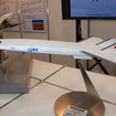 JAXAブースに出展された「極超音速旅客機」の模型