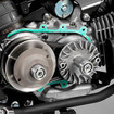 ハイブリッド素材の新型ATベルトを採用したヤマハLEXAM