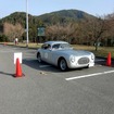 高雄大駐車場でタイムラリー計測中のチシタリア202SC。同型車がアメリカのニューヨーク近代美術館（MoMa）に永久展示されている
