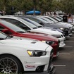 ずらりと並んだランエボ。米国でも人気のモデルだ