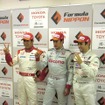 予選のトップ3が、現在ポイント上位。向かって左から小暮（31点）、デュバル（28点）、オリベイラ（28点）