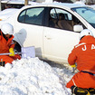 雪上救援研修のようす