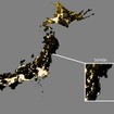 が宇宙から撮影した夜間の日本列島