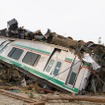 津波に流された電車（撮影＝石田真一）