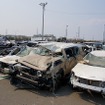津波の被害を受けた仙台市にあるトヨタのモータープール