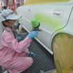 ホンダボディサービス栃木での塗装体験・工場見学のようす