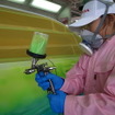 ホンダボディサービス栃木での塗装体験・工場見学のようす