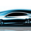 インフィニティが2014年に発売する新型EVセダンのイメージスケッチ