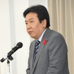 管理職職員約400人を前に再認識を迫る枝野経産相（4日・経産省）