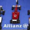 ペレス（向かって左。ザウバー、F1マレーシアGPで2位）