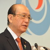 高速道路整備について語る前田国交相（6日・国交省）