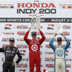 INDYCAR第12戦ミッドオハイオ、優勝はスコット・ディクソン（中央）