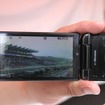 場内観戦エリアでワンセグ放送によりレース情報が配信される