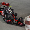 ポールポジションを獲得したマクラーレンのルイス・ハミルトン（2012年シンガポールGP）