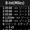 ワークアウトの一例。5分毎に心拍数を上げてウォームアップができるようになっている。