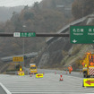 笹子トンネル通行止め時の下り線起点となる大月JCT（山梨県大月市）