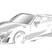 トヨタ FT-86オープンコンセプトの予告スケッチ