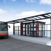 大船渡線BRTの陸前矢作駅と小友駅に整備される新しい駅舎のイメージ。