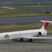 奄美大島からの1956便は日没前に撮れる最後のフライトということで、多くの航空ファンが展望デッキで出迎えた。