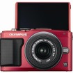 OLYMPUS PEN Lite E-PL6(レッド)正面 モニターチルト