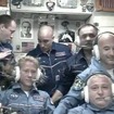 ISSに到着した第36次/第37次長期滞在クルー（前列）