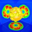 超新星爆発の従来にない精細さを持った3次元シミュレーション。国立天文台の滝脇知也氏が作成。