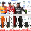 左から2位のキンボール、優勝ディクソン、3位フランキッティ。写真：IndyCar