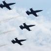 ブライトリング・ジェットチームが福島県を再訪。ふくしまスカイパークを舞台に迫力あるフルショーを行った。