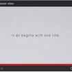 「It all begins with one line」（すべては1本の線から始まる）の文字が浮かんで終わる