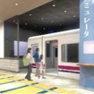 屋内1階の大型運転体験シミュレーター。廃車となった本物の鉄道車両のカットボディと乗務員訓練用のシミュレーションソフトを使用する。