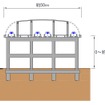 長野県駅の横断面図。基本的な構造は山梨県駅とほぼ同じだ。