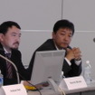 左がトヨタ自動車第1電子開発部主査村田賢一氏、右が日産自動車株式会社ビークルサービステクノロジー本部村松寿郎氏。