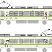 11月2日から運用に入る予定の「まどか☆マギカ」ラッピング車両の第2デザイン（723号）。運用開始翌日の11月3日は八瀬比叡山口駅に展示する。