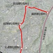 ゆいレール延伸区間のルート。首里城に近い那覇市内の首里駅から浦添市内の浦西駅までの約4kmを結ぶ。